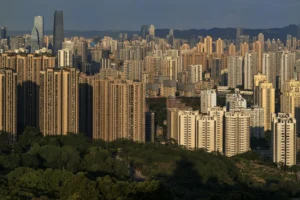 Horizonte de rascacielos en una ciudad moderna