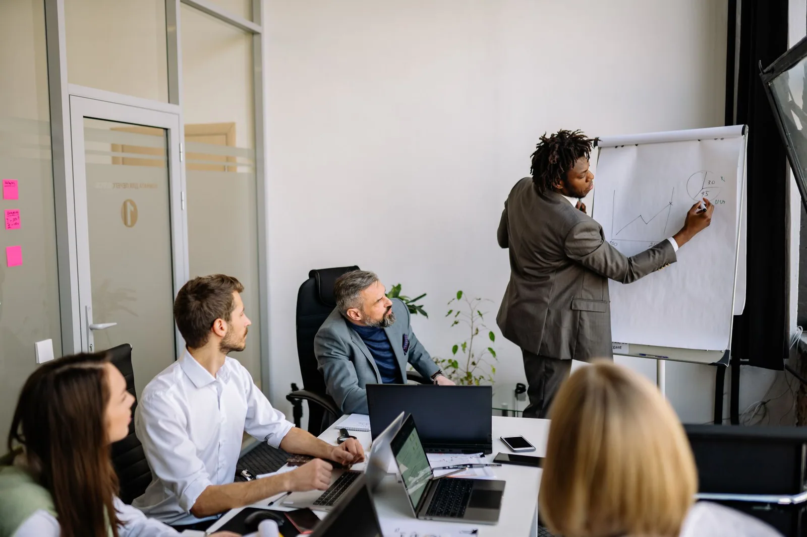 Reunión de empresarios planificando nuevo proyecto