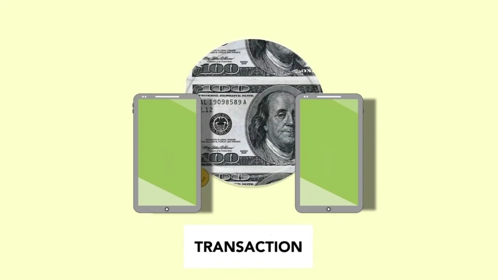 Persona realizando una transferencia bancaria en una pantalla móvil