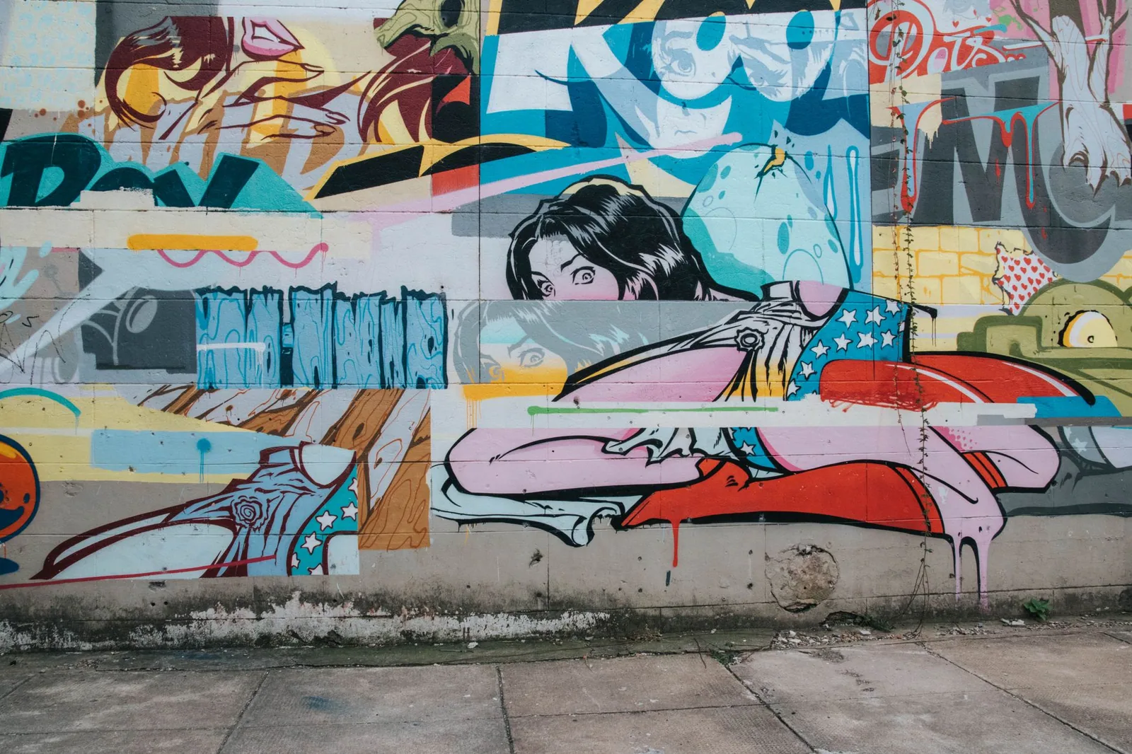 Mural de cómic en una calle de Bruselas