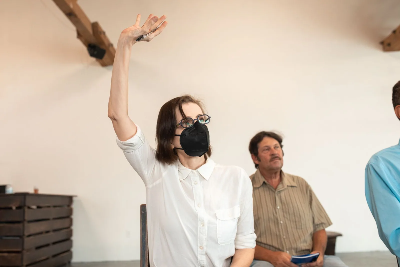 Clase de alemán para adultos en un aula