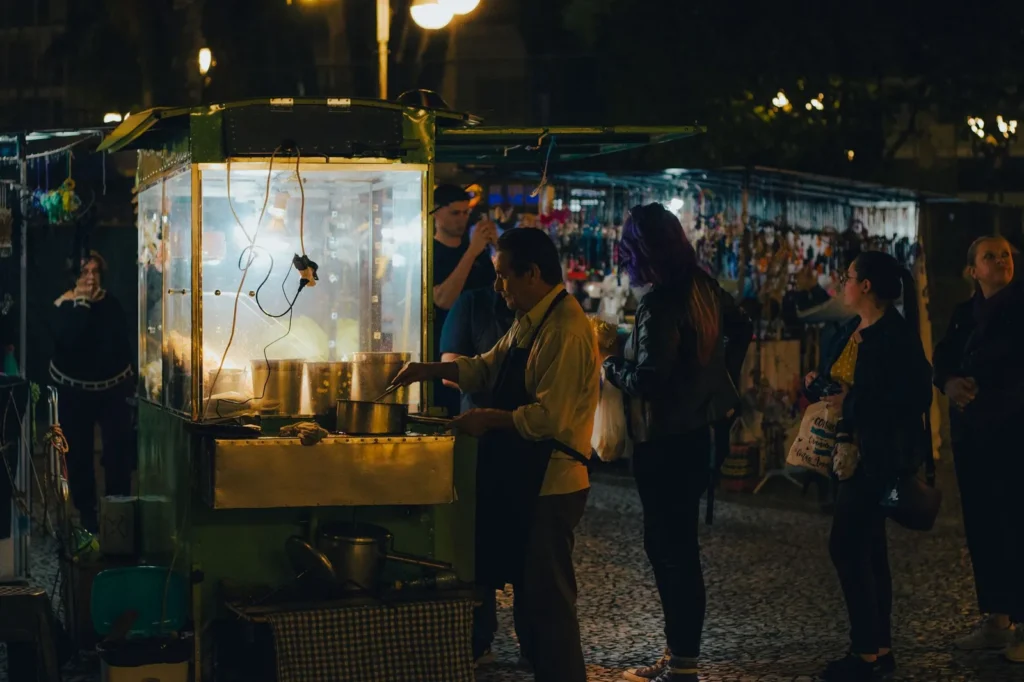 Puesto de döner kebab en una calle alemana